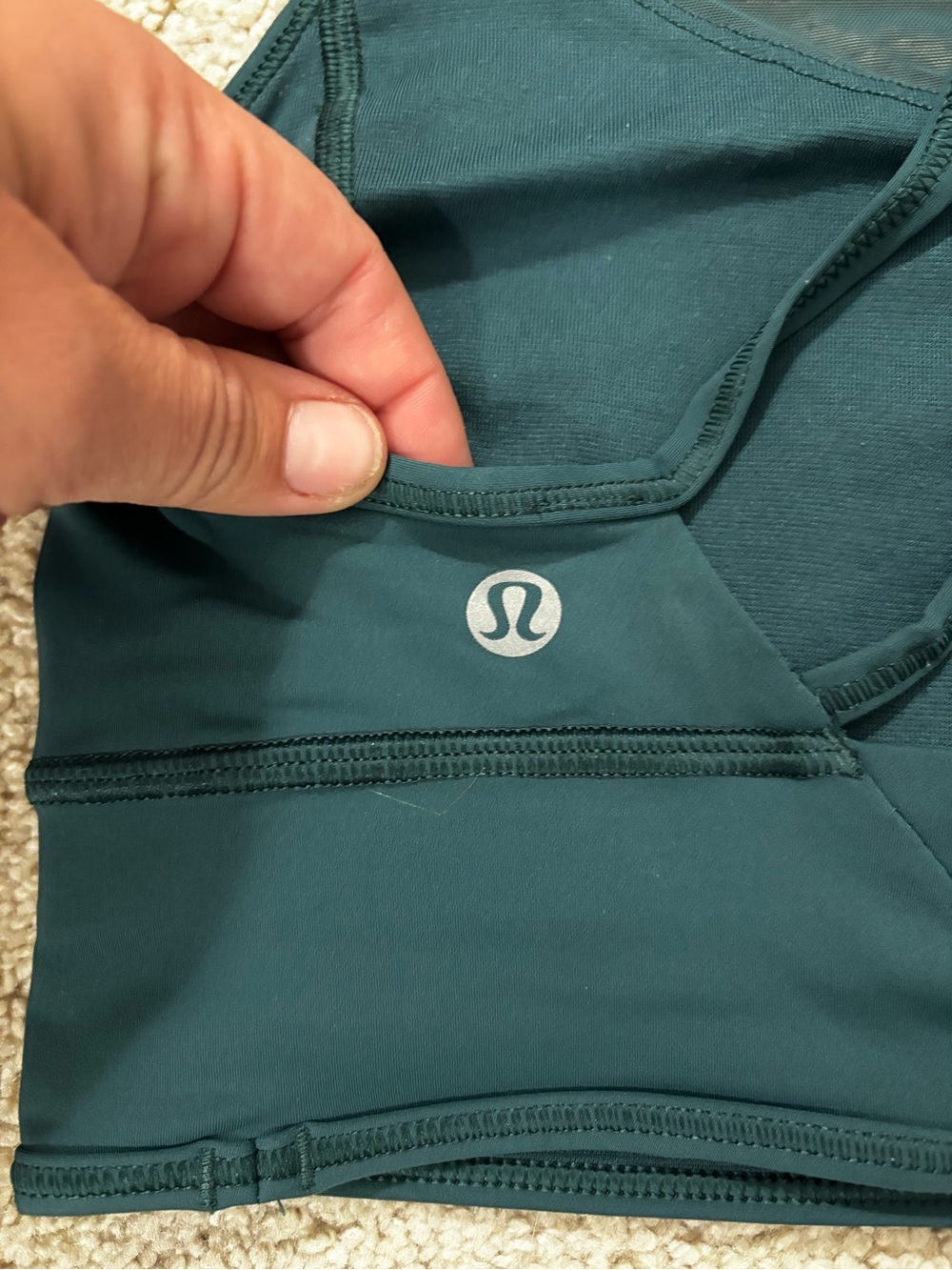 lululemon athletica High-Neck Mesh Sports Bralette — Burgundy & Teal - Picture 3 of 5